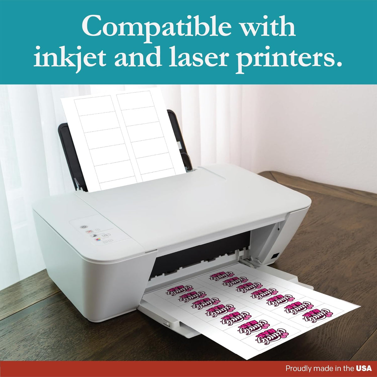Premium Label Supply White Sticker Bottle Labels – 3" x 1.5" – Laser/Inkjet Compatible – (14 per