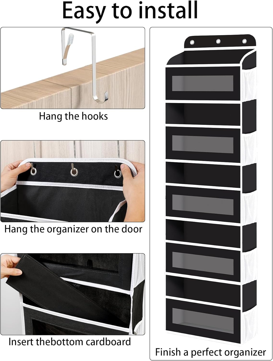 Over The Door Organizer, 5 Shelves Closet Door Hanging Organizer with 10 Mesh Pockets, Nursery
