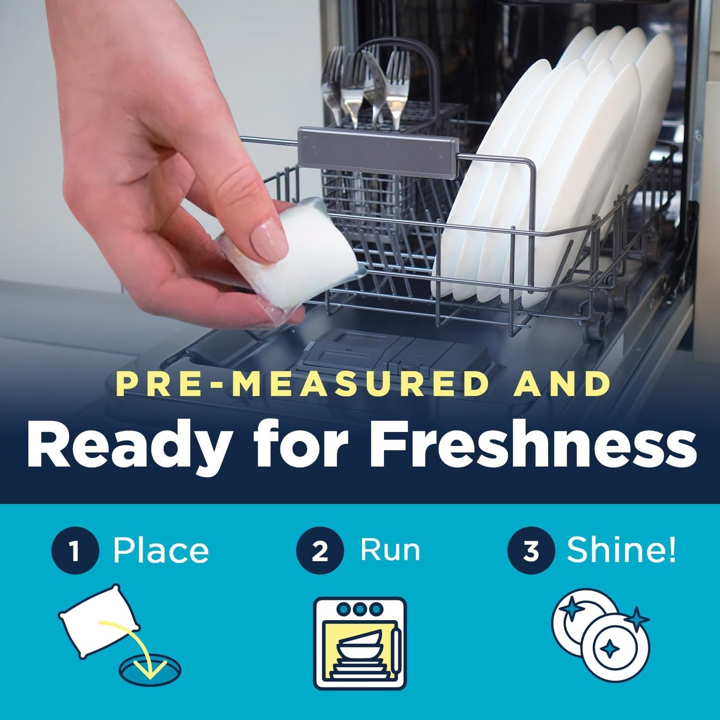 Nature Clean All Natural Dishwasher Pods, Plant-Based Non Toxic Dishwasher Detergent Pods