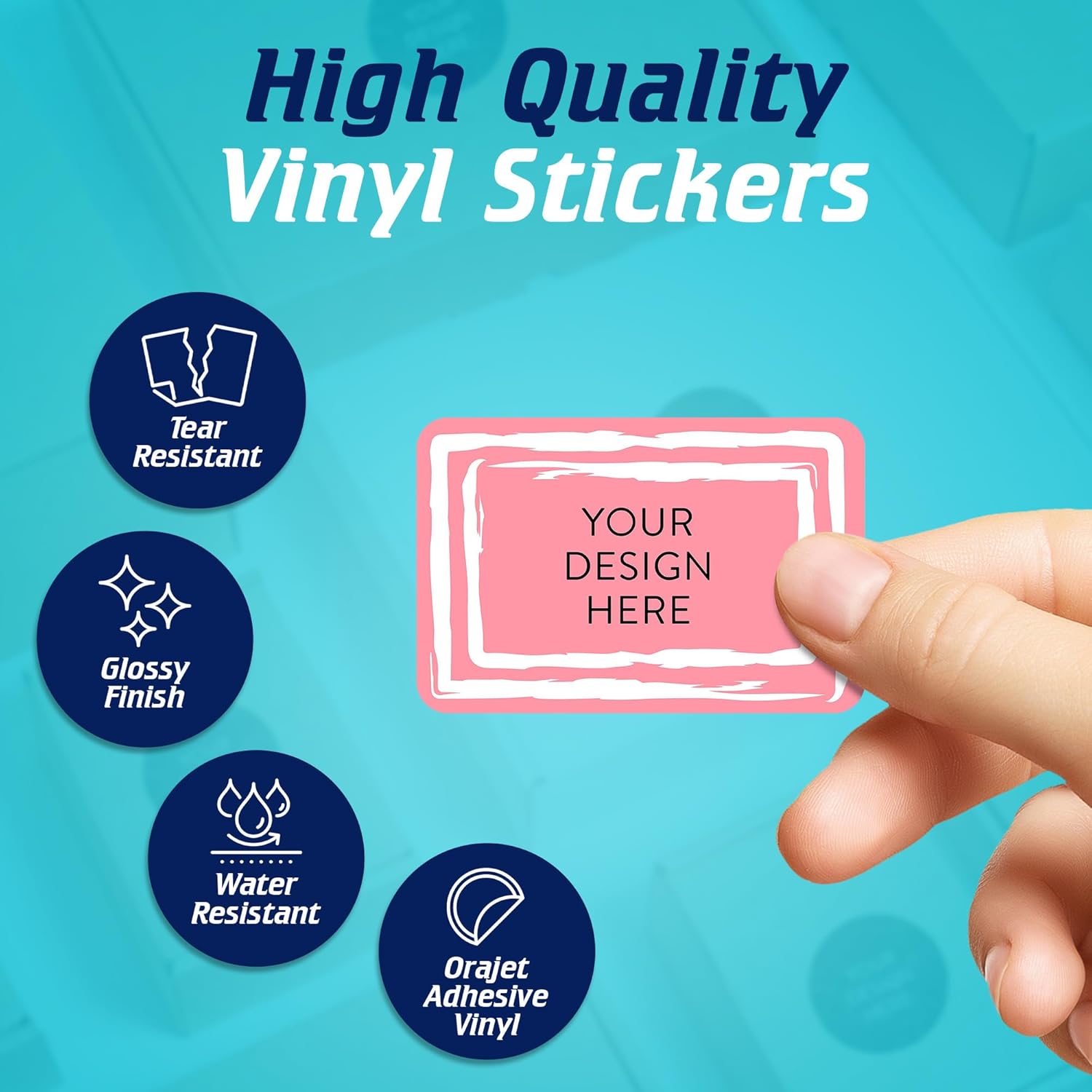 5-1000 Custom Vinyl Stickers - Upload Your own Image, Text, Design, Logo - Personalized Logo Labels