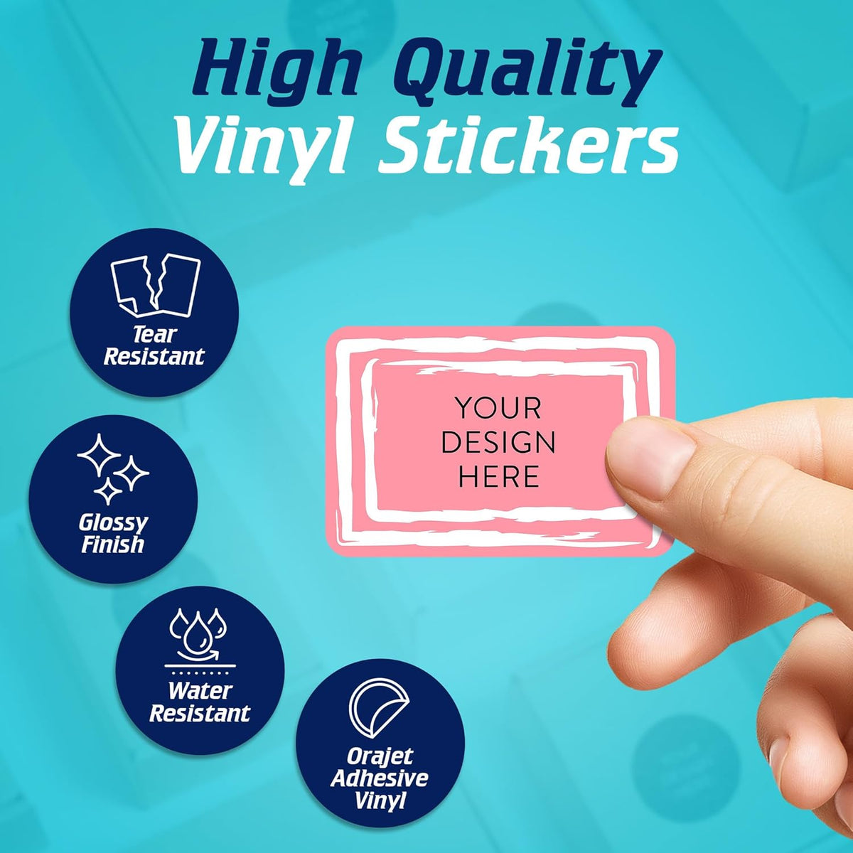 100 Custom Vinyl Stickers - Upload Your own Image, Text, Design, Logo - Personalized Logo Labels