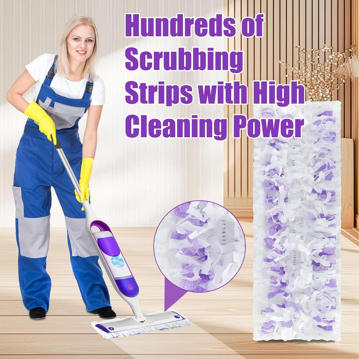 30 Pack Power Mop Refills Pad for Swiffer Power Mop, Disposable Spray Wet Pad Refills for Swiffer