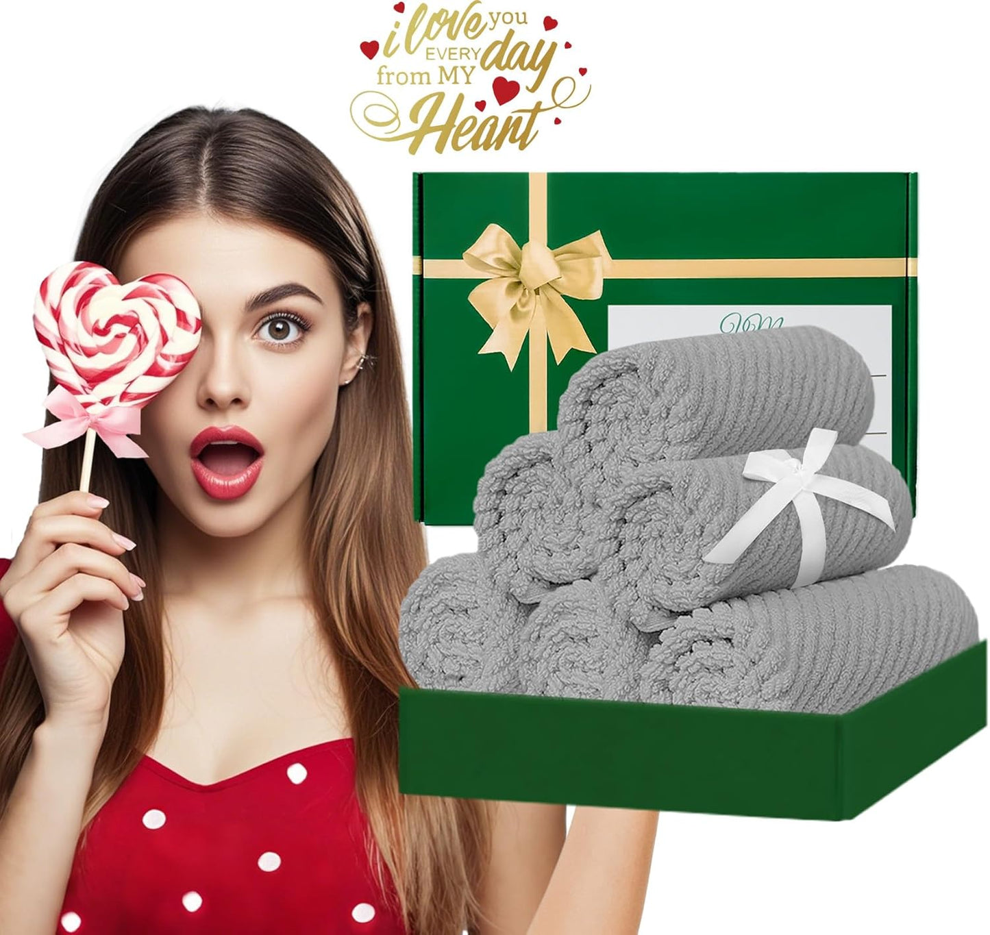 VOOVA & MOVAS Grey Washcloths 6PC (13"x13") - 100% Cotton | Lightweight | Thick | Quick Dry | Soft