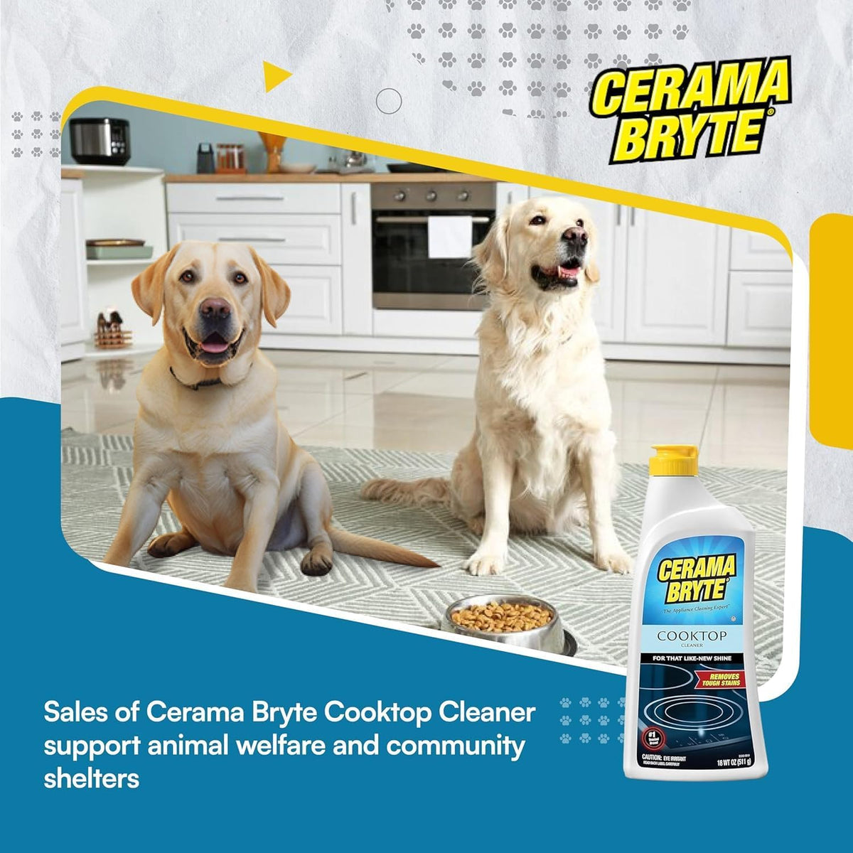 Cerama Bryte Glass Cooktop and Stove Top Cleaner Combo Kit - Includes Cleaning Tool, Razor, Scraper