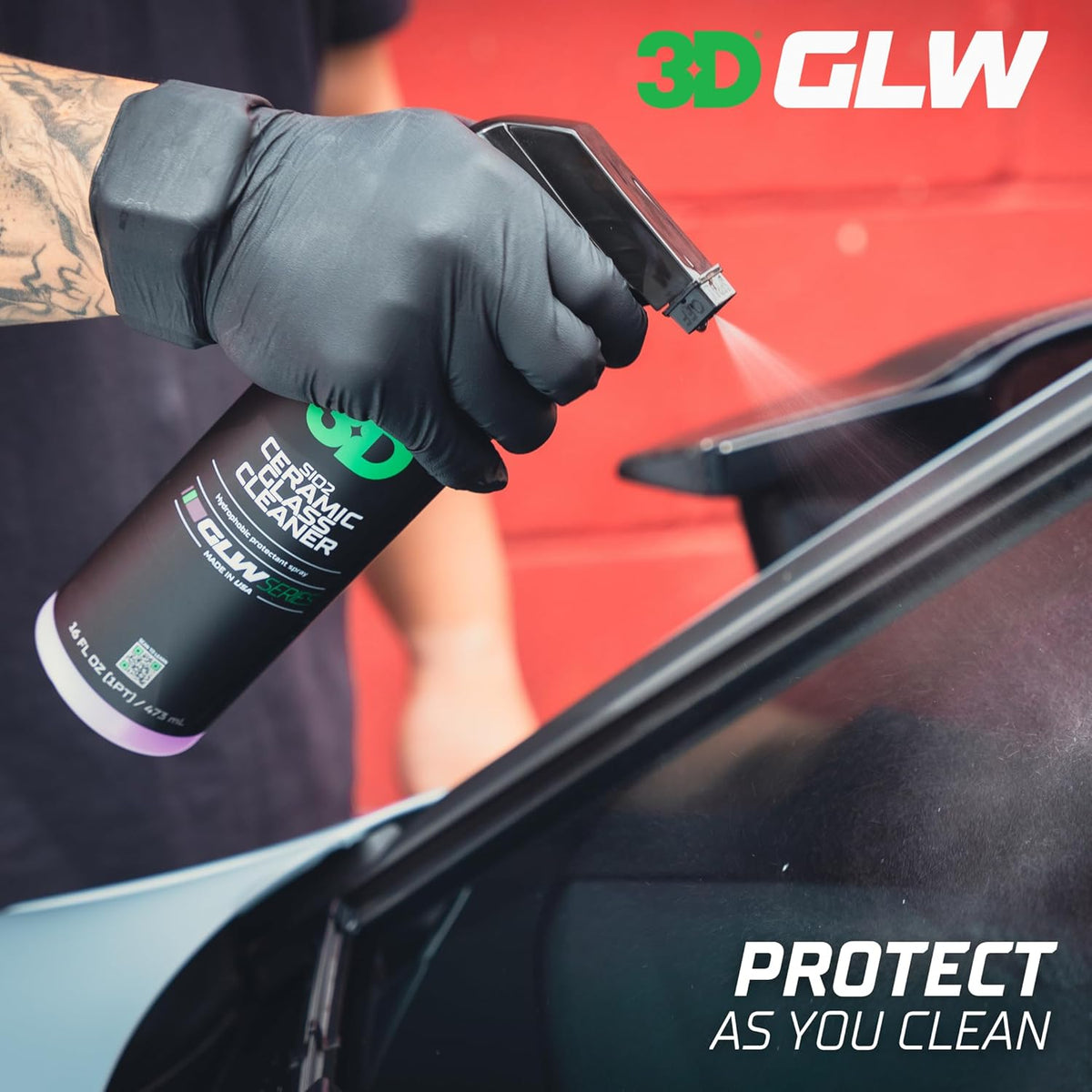 3D SiO2 Ceramic Glass Cleaner, GLW Series | Water & Rain Repellent | All-Weather Protective Ceramic