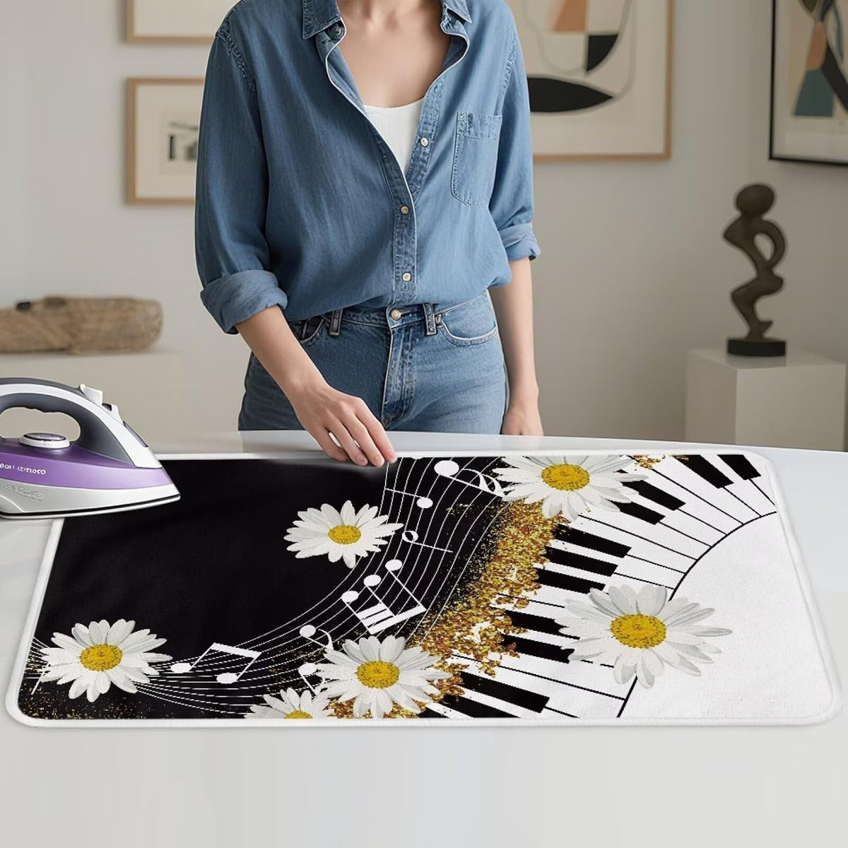 Music Ironing Pad Ironing Blanket Thick Travel Iron Pad Heat Resistant Ironing Board Cover for