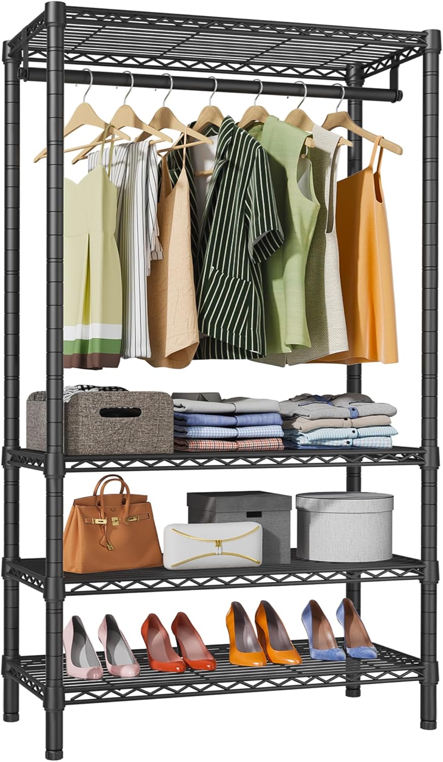VIPEK V1 Wire Garment Rack 4 Tiers Heavy Duty Clothes Racks for Hanging Clothes Large Clothing Rack