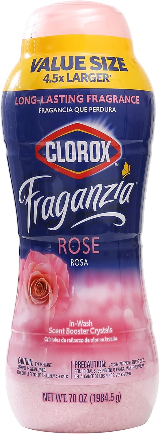 Clorox Fraganzia Laundry Scent Booster Crystals in Rose Scent - Scented In-Wash Freshener Beads for