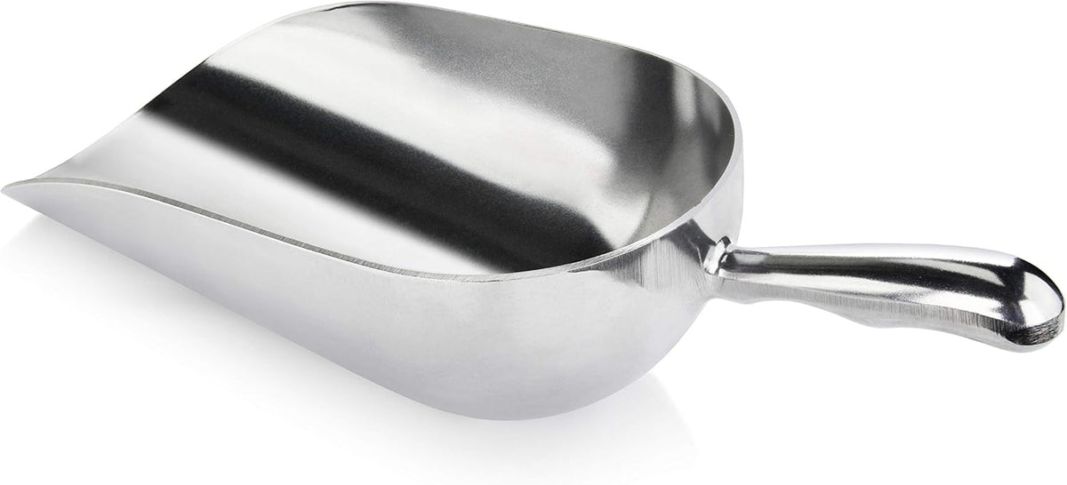 New Star Foodservice 34608 One-Piece Cast Aluminum Round Bottom Bar Ice Flour Utility Scoop