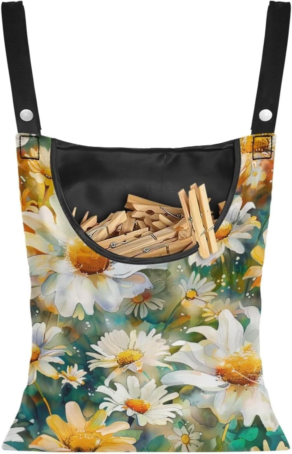 Daisy Clothespin Organizer Bag Shell Beach Clothespin Bags with Hanging Hook Waterproof Clothes Pin