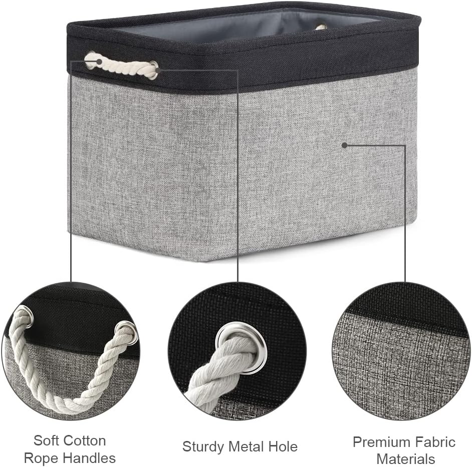 TheWarmHome Storage Basket for Organizing - 16x12x12 inch Cube Storage bin 3 Pack Fabric Storage