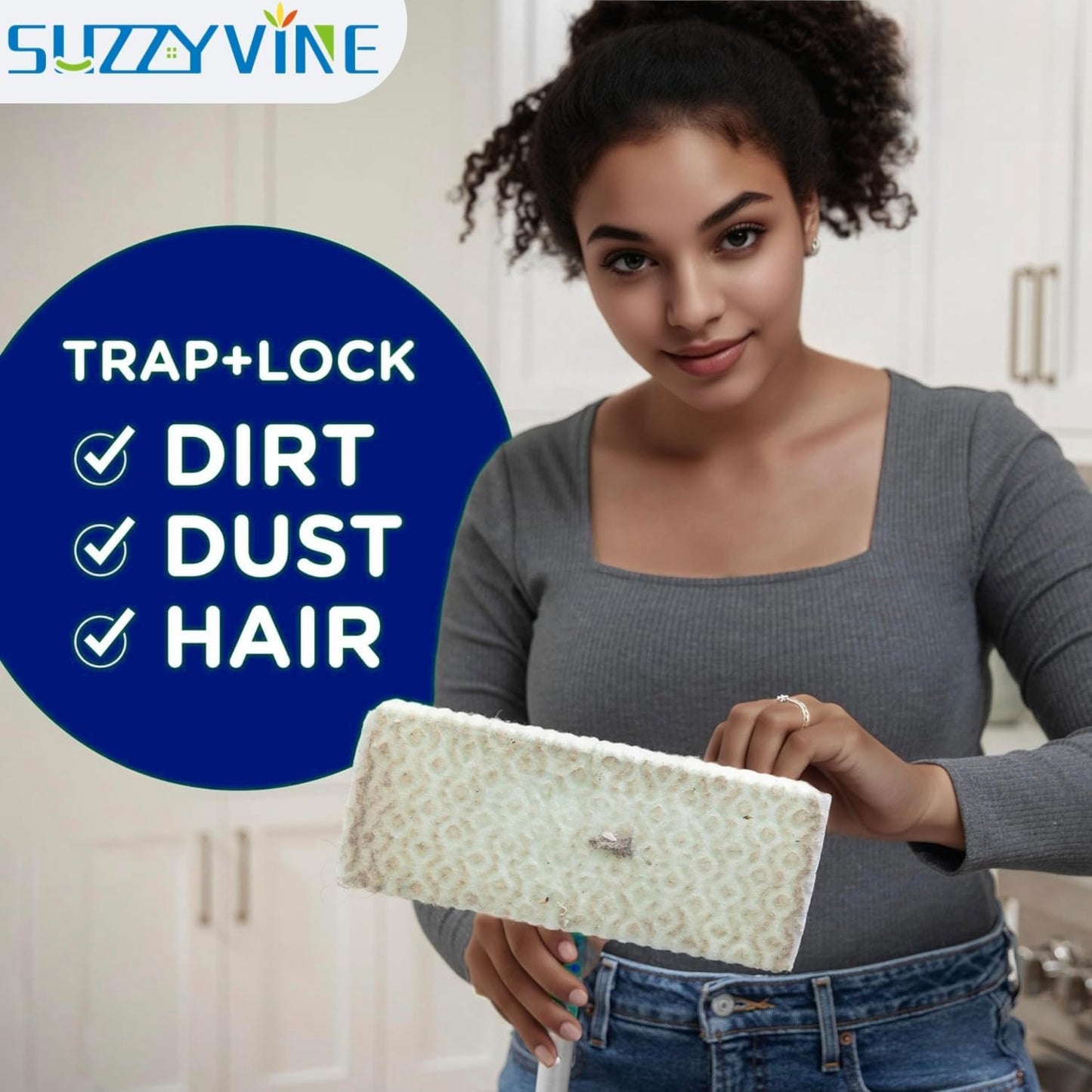 SUZZYVINE Dry Sweeping Cloths Dry Pads Refills 80 Count Dry Mop Refills for Floor Mopping and