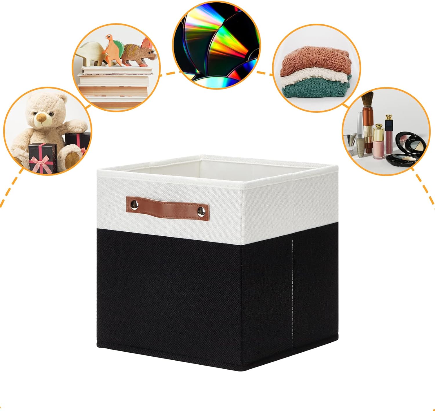 DULLEMELO Storage Cubes 11 inch,Cube Storage Bins with Handles for Organizing,Fabric Storage