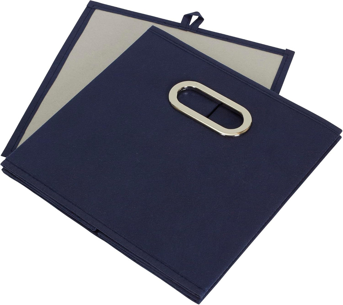Household Essentials 81-1 Foldable Fabric Storage Bins | Set of 6 Cubby Cubes with Handles | Navy