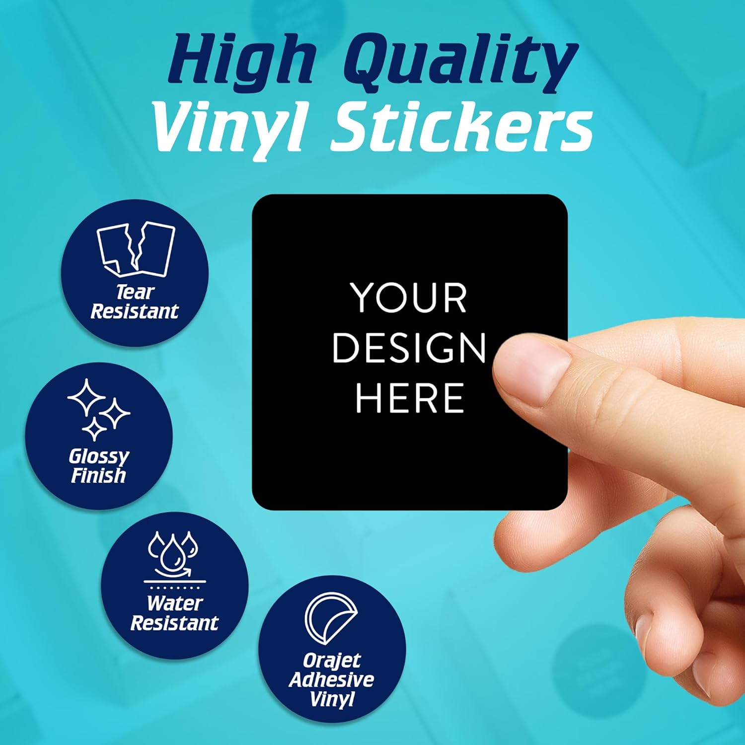 5-1000 Custom Vinyl Stickers - Upload Your own Image, Text, Design, Logo - Personalized Logo Labels