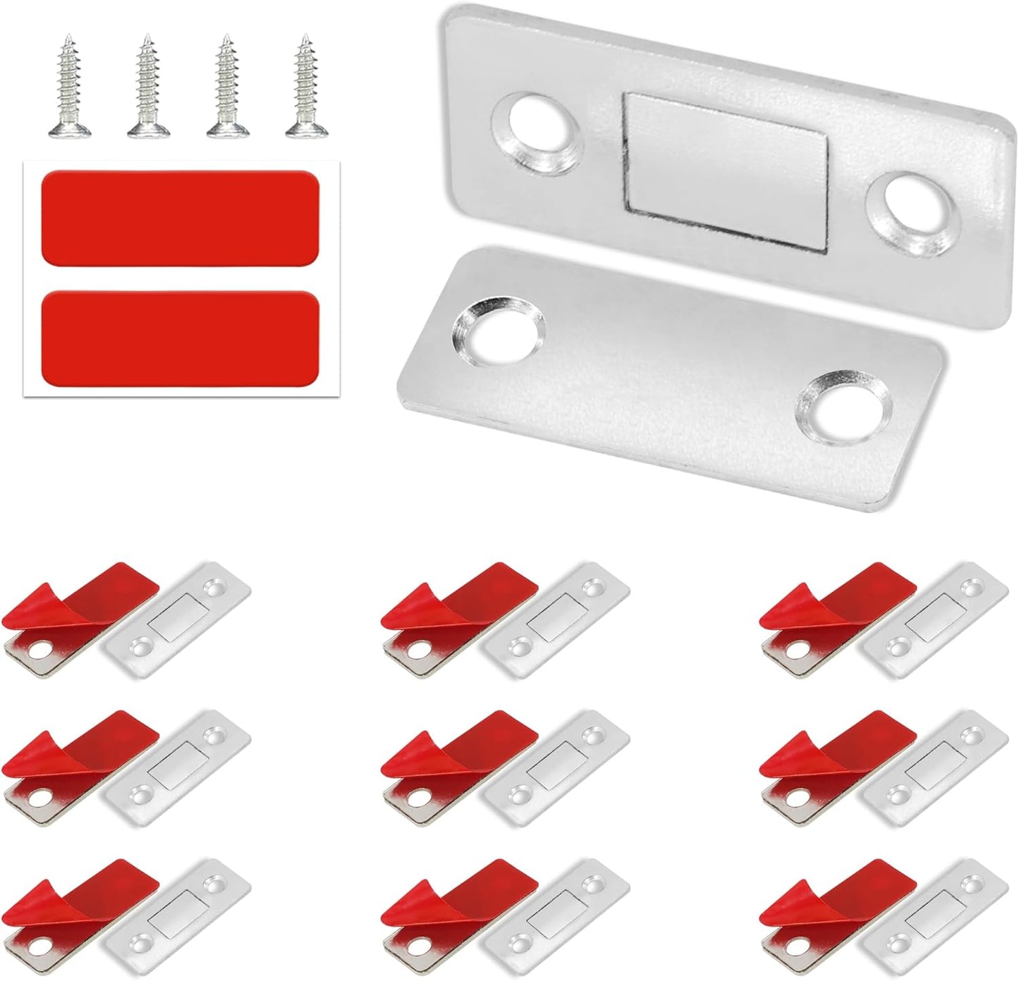 Cabinet Magnetic Catch, 10 Pack Ultra Thin Magnetic Cabinet Door Catch, Adhesive Cabinet Magnets