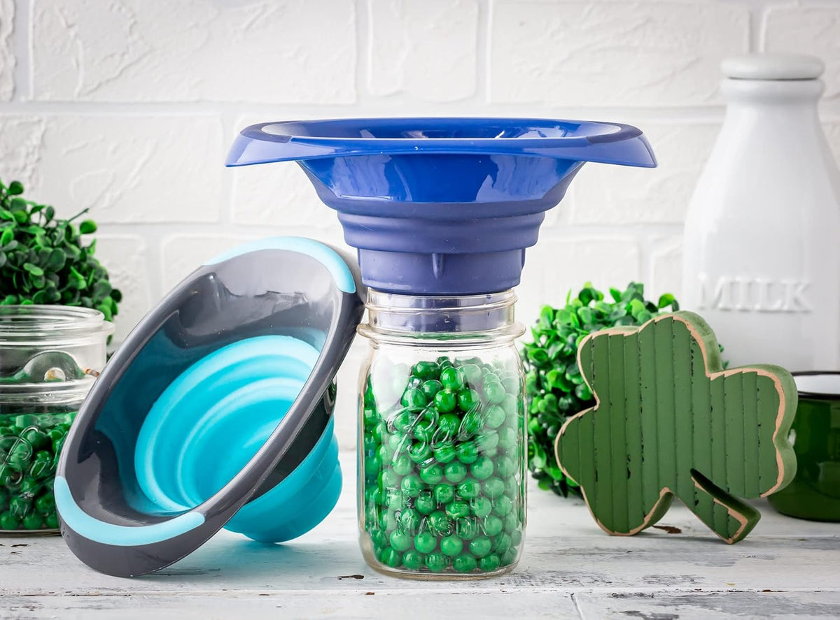 Kitchen Canning Funnel – Collapsible Silicone Food Funnel for Wide Mouth and Regular Mason Jars