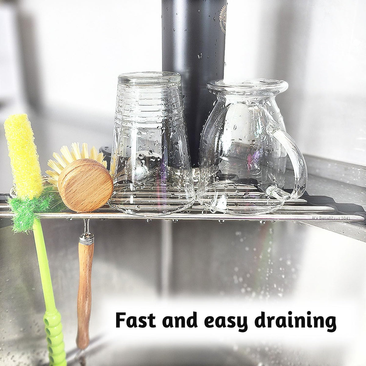Roll Up Sponge Holder for Counter, Sink Organizer for Kitchen, Bathroom, Laundry Room