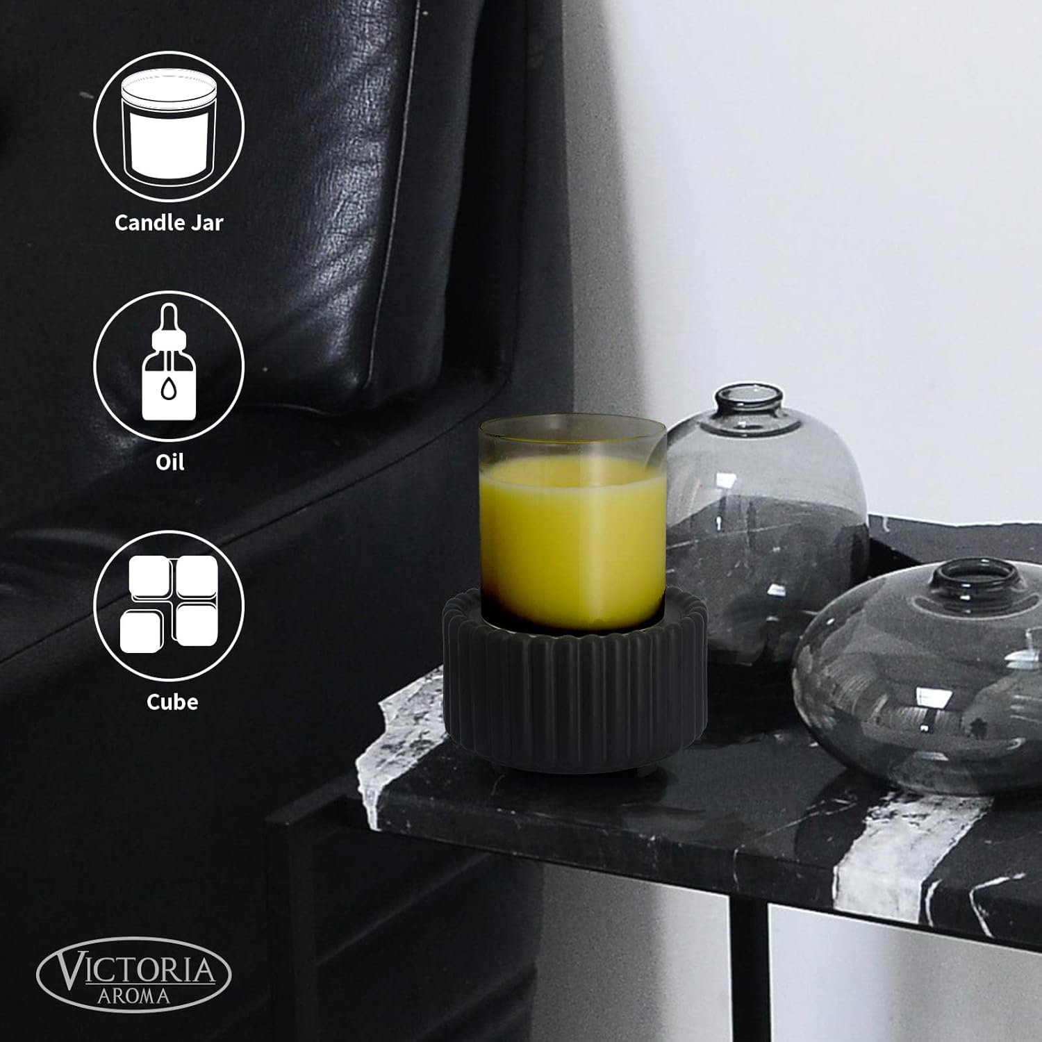 Ceramic Wax Melt Warmer 3-in-1 Candle Wax Warmer for Scented Wax Melter Electric Fragrance Wax