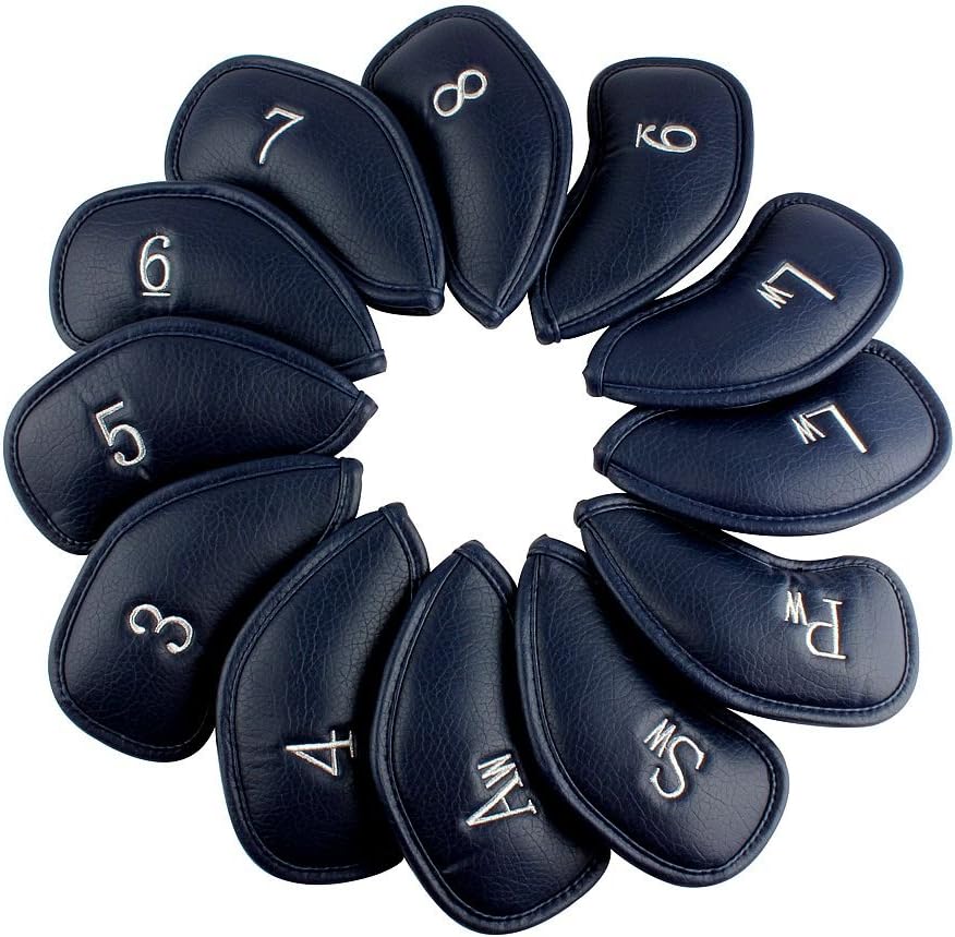 CRAFTSMAN GOLF 12pcs or 1pc Thick Synthetic Leather Golf Iron Head Covers Set Headcover Fit All