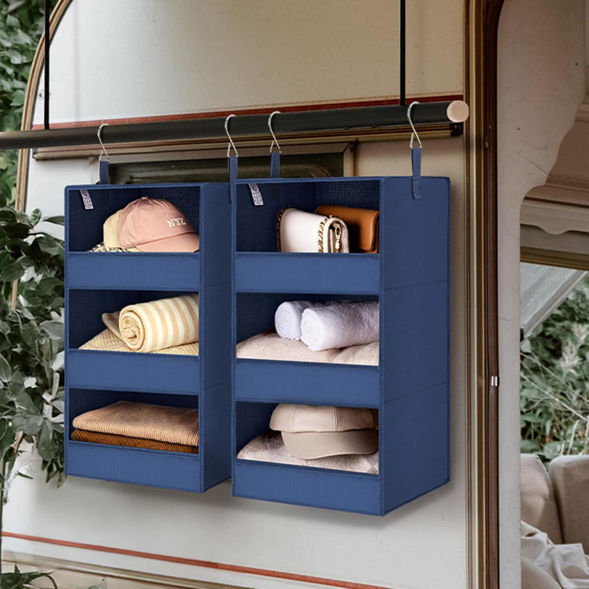 GRANNY SAYS 3-Shelf Closet Organizers and Storage, Foldable Hanging Closet Organizer, Closet