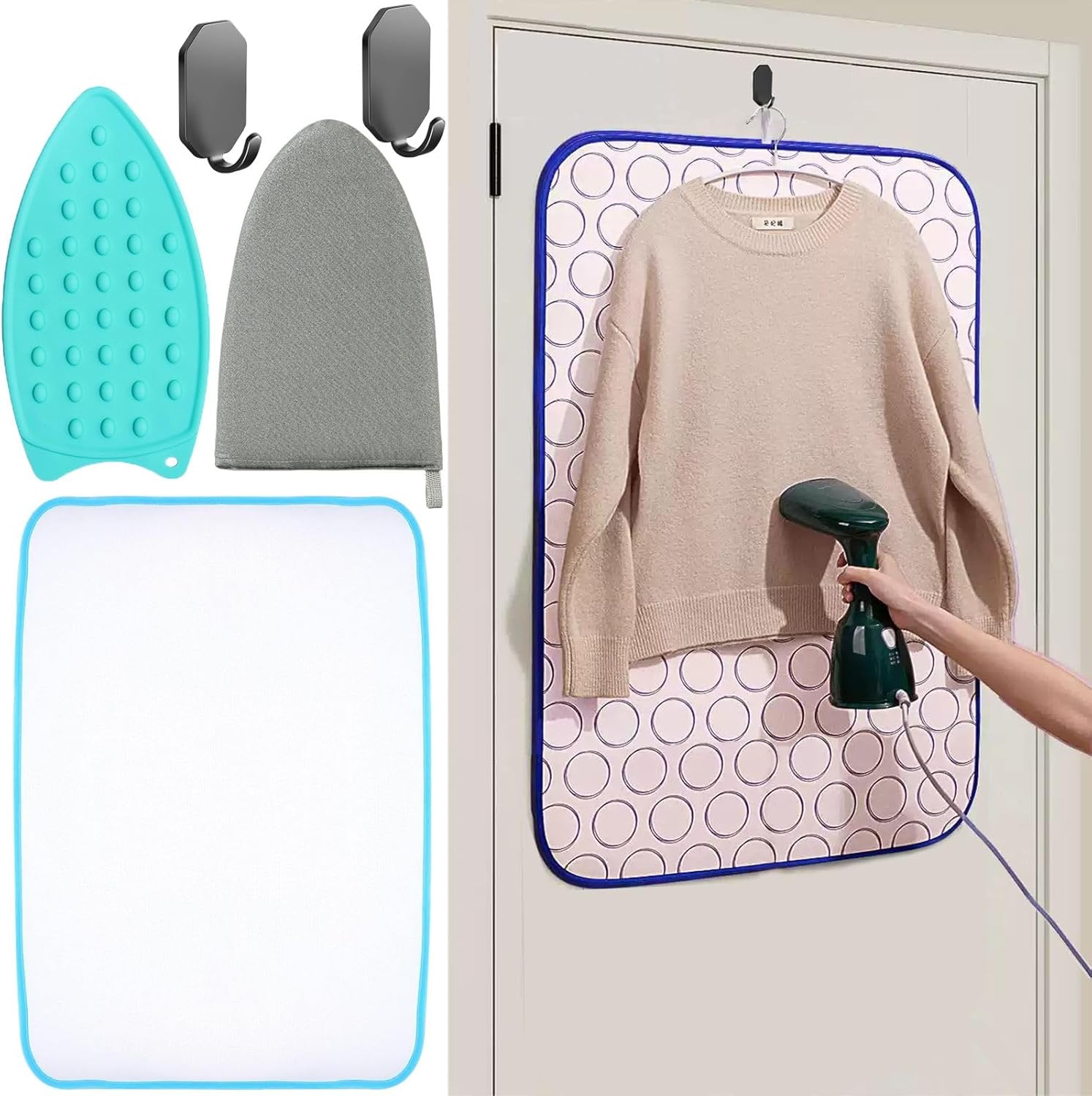 Portable Ironing Mat for Table Top Ironing Pad for Countertop Thick Ironing Blanket Over The Door