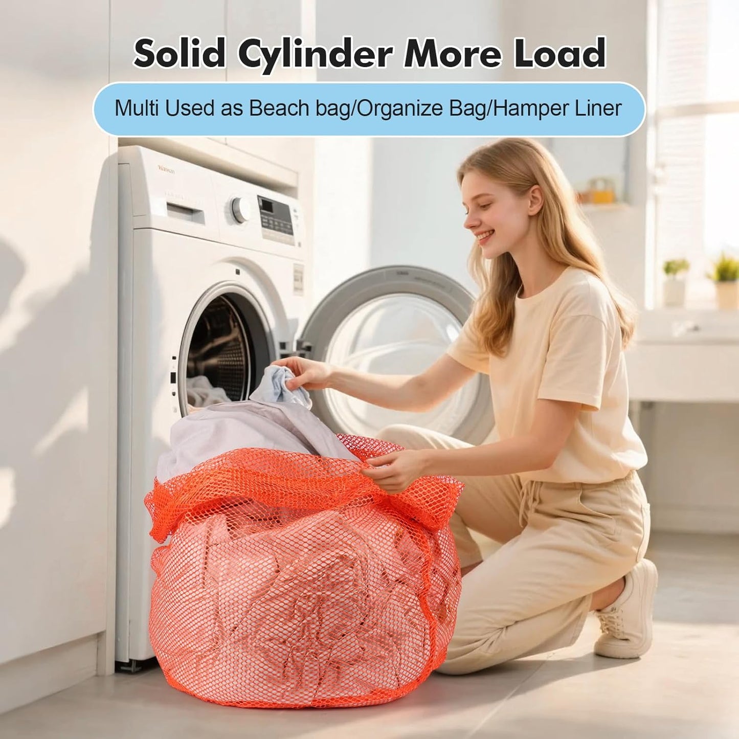 3Pcs Mesh Laundry Bags Washing Machine Mesh Wash Bags Jumbo for Delicates Clothes,Bed Linen,Toys