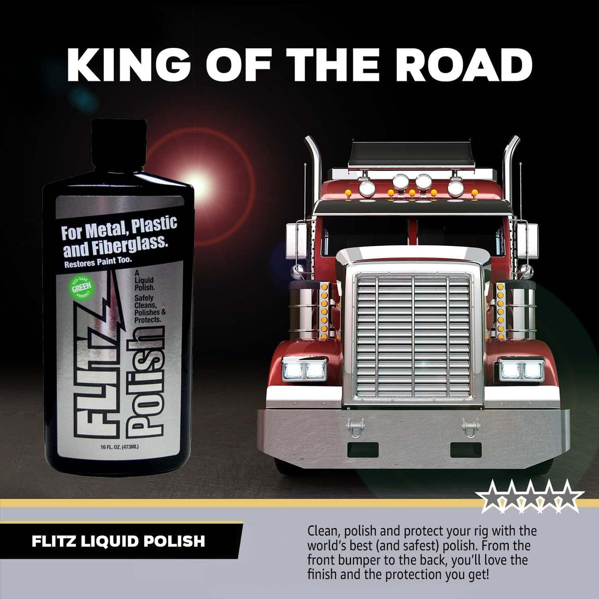 Flitz Multi Purpose Metal Polish Liquid - 16oz Bottle of USA-Made Tarnish Remover - For Aluminum