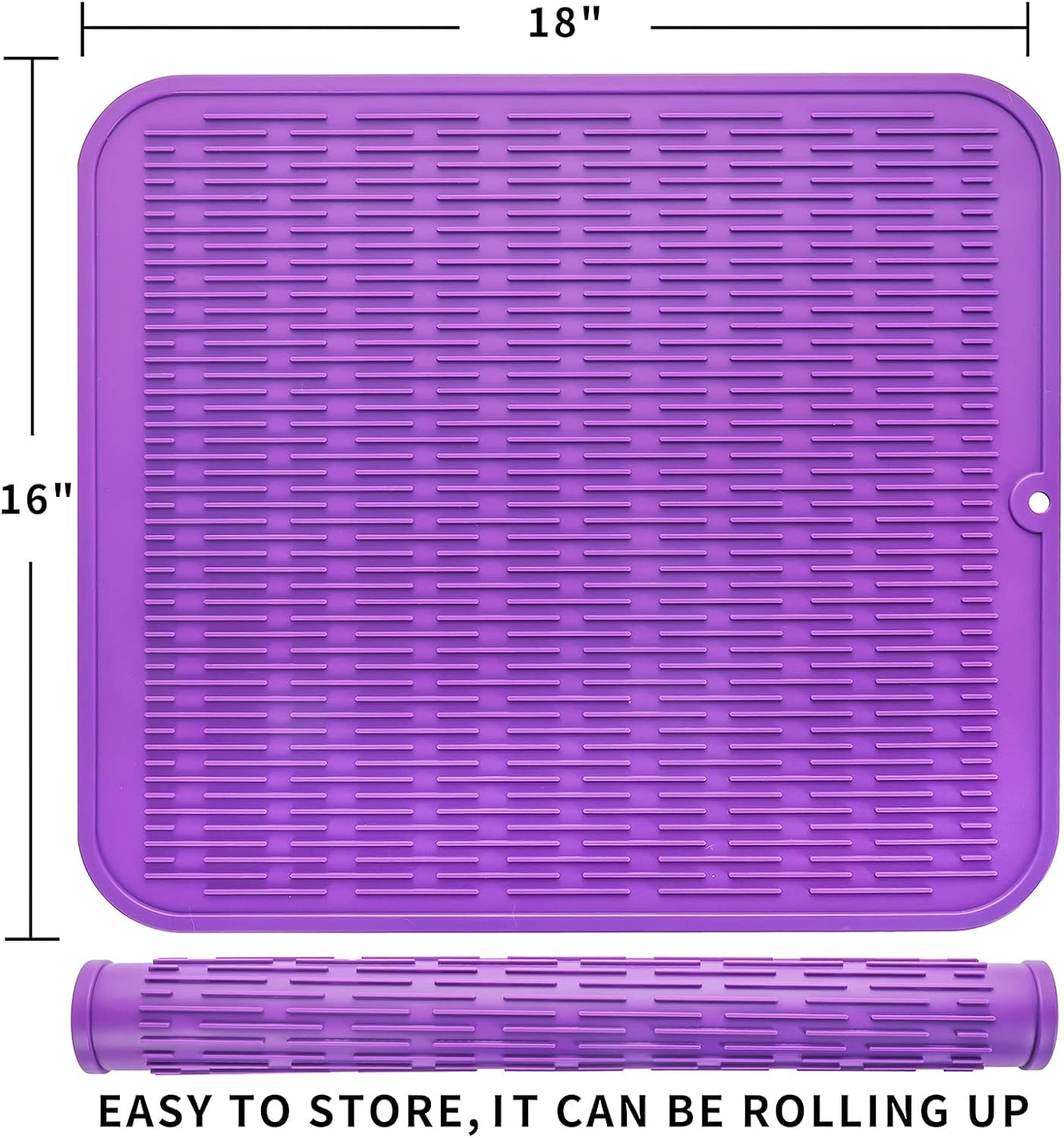 Silicone Dish Drying Mat for Multiple Usage,Easy clean,Eco-friendly,Heat-resistant Silicone Mat for