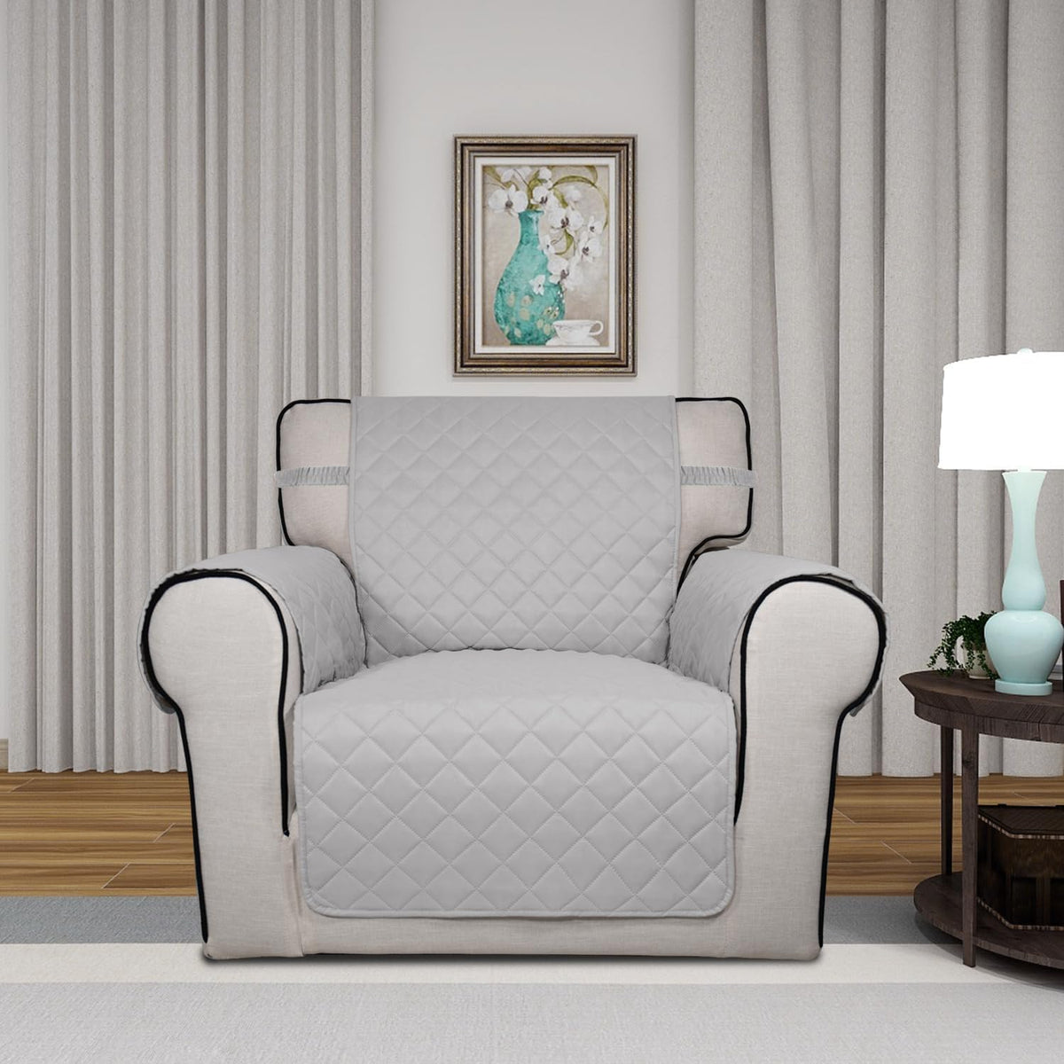 PureFit Reversible Quilted Sofa Cover, Water Resistant Slipcover Furniture Protector, Washable
