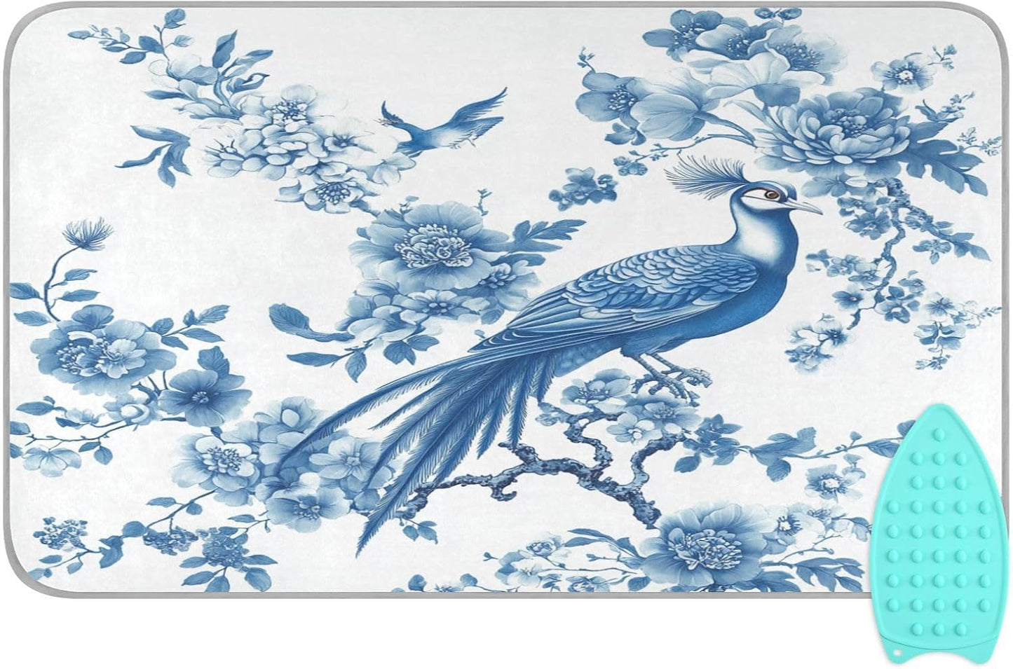 Chinoiserie Flower Peacock Ironing Mat Thickened Ironing Blanket Travel Portable Double-Side Using