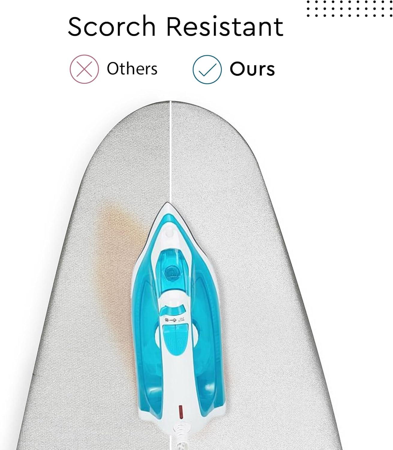 Encasa XO Ironing Board Cover and Pad 49"x18" - Metallised 'Silver Super Luxury' with Foam & Felt