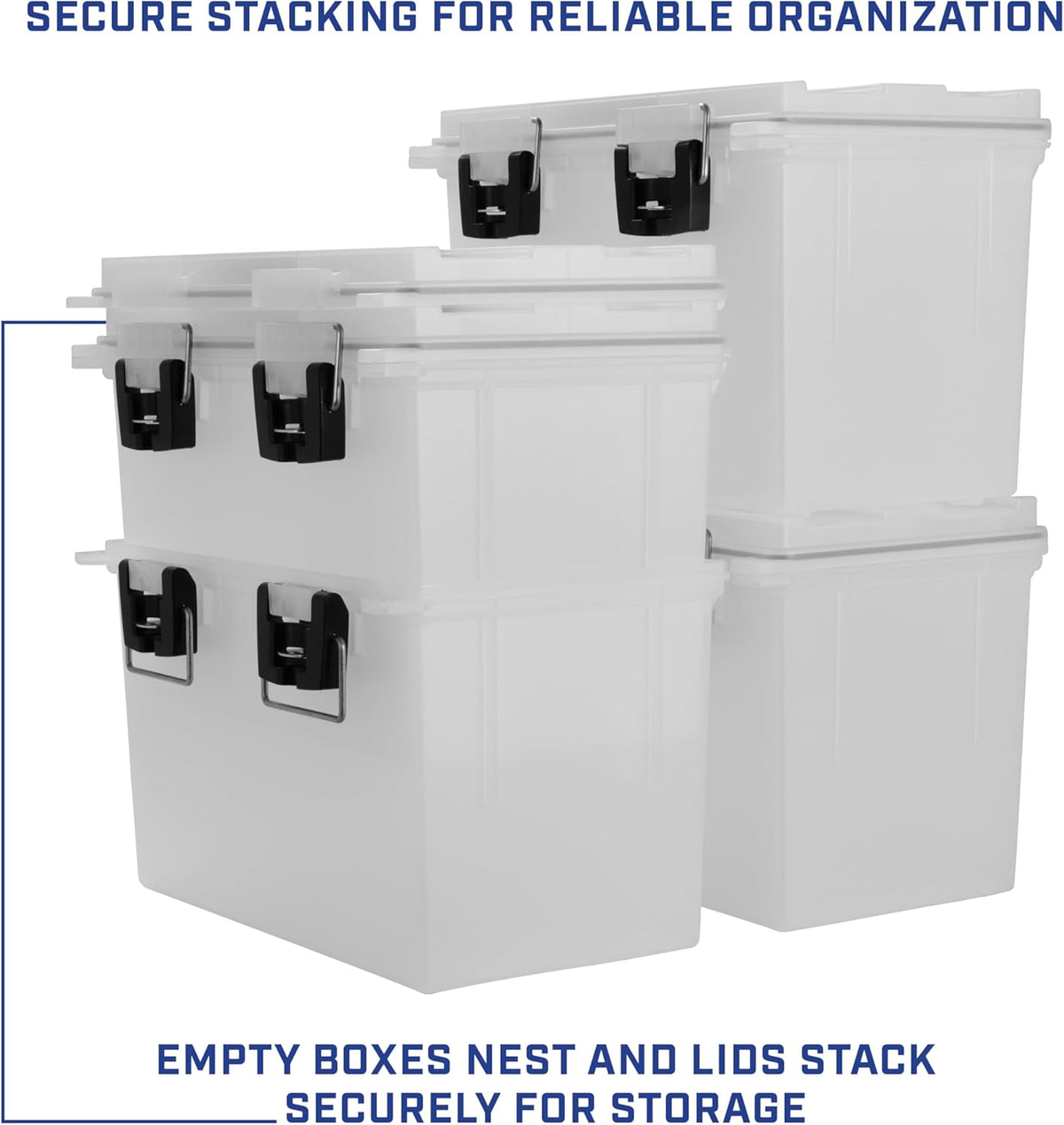 Sheffield 12763 XL Storage Bins With Lids, 2-Pack Stackable Storage Bins, Made in USA, Lockable and