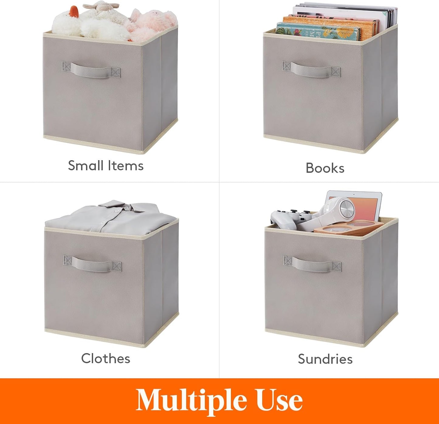Lifewit 12 Packs Storage Cubes, 11 Inch Cube Storage Bins, Foldable Decorative Fabric Storage