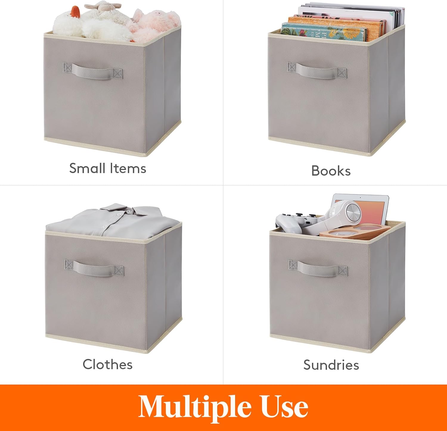 Lifewit 13 Inch Cube Storage Bins, 12 Packs Storage Cubes Foldable Decorative Fabric Storage