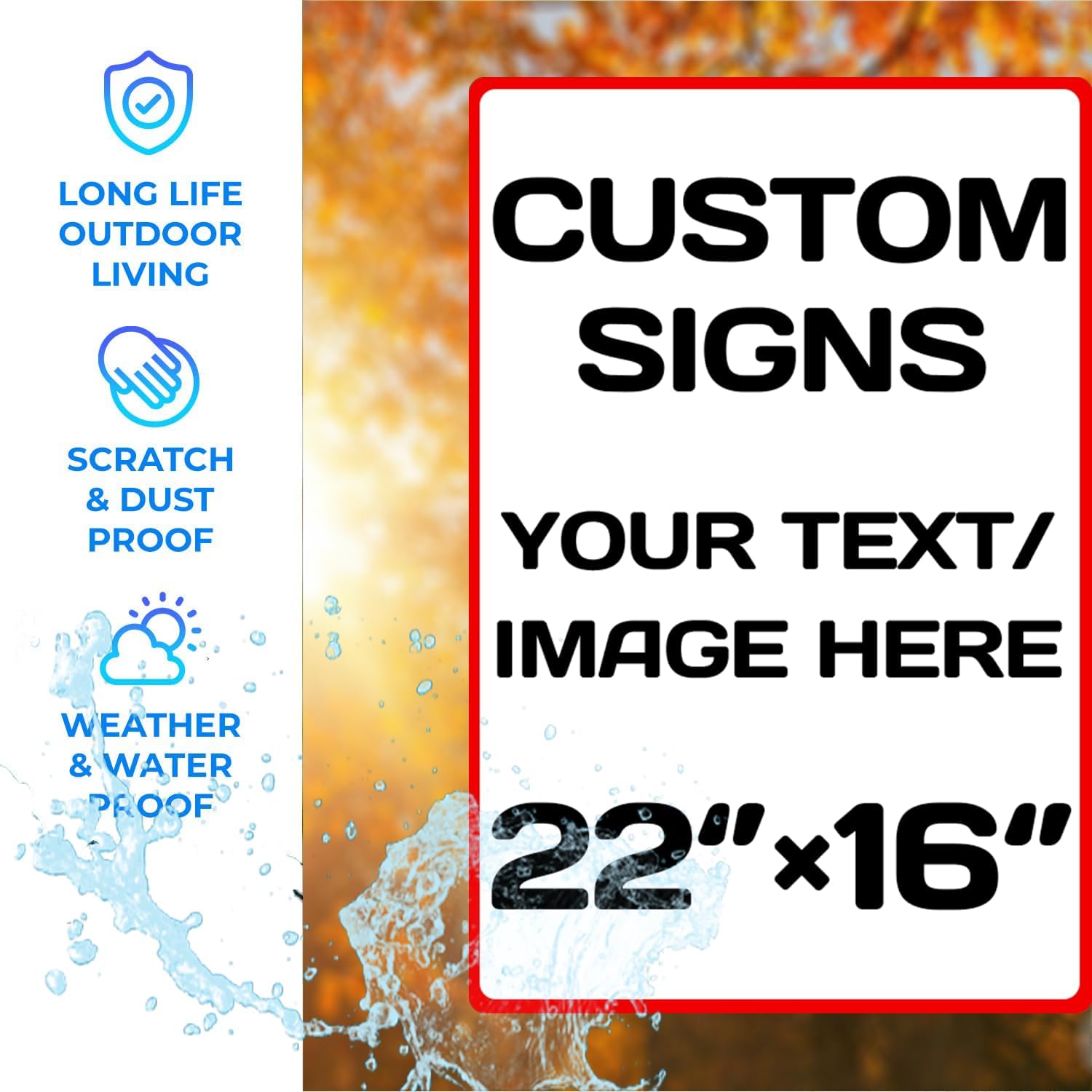 Custom Sign, Personalized Metal Signs,Aluminum Weatherproof Metal Sign Multiple Sizes Custom