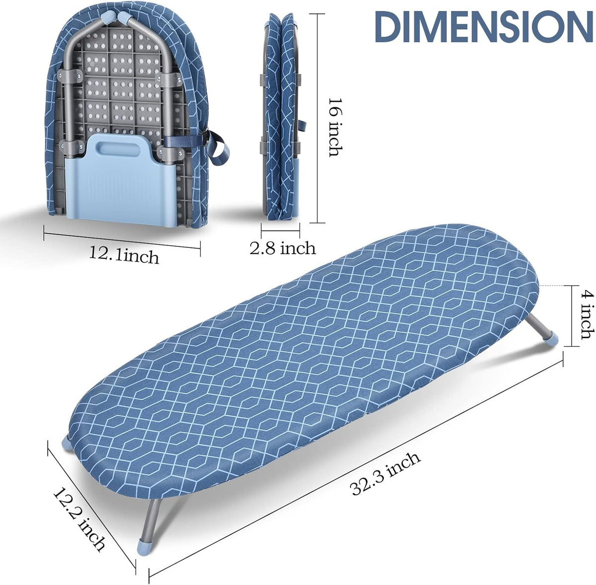 APEXCHASER Foldable Ironing Board, Tabletop Small Ironing Board with Heat Resistant Ironing Covers