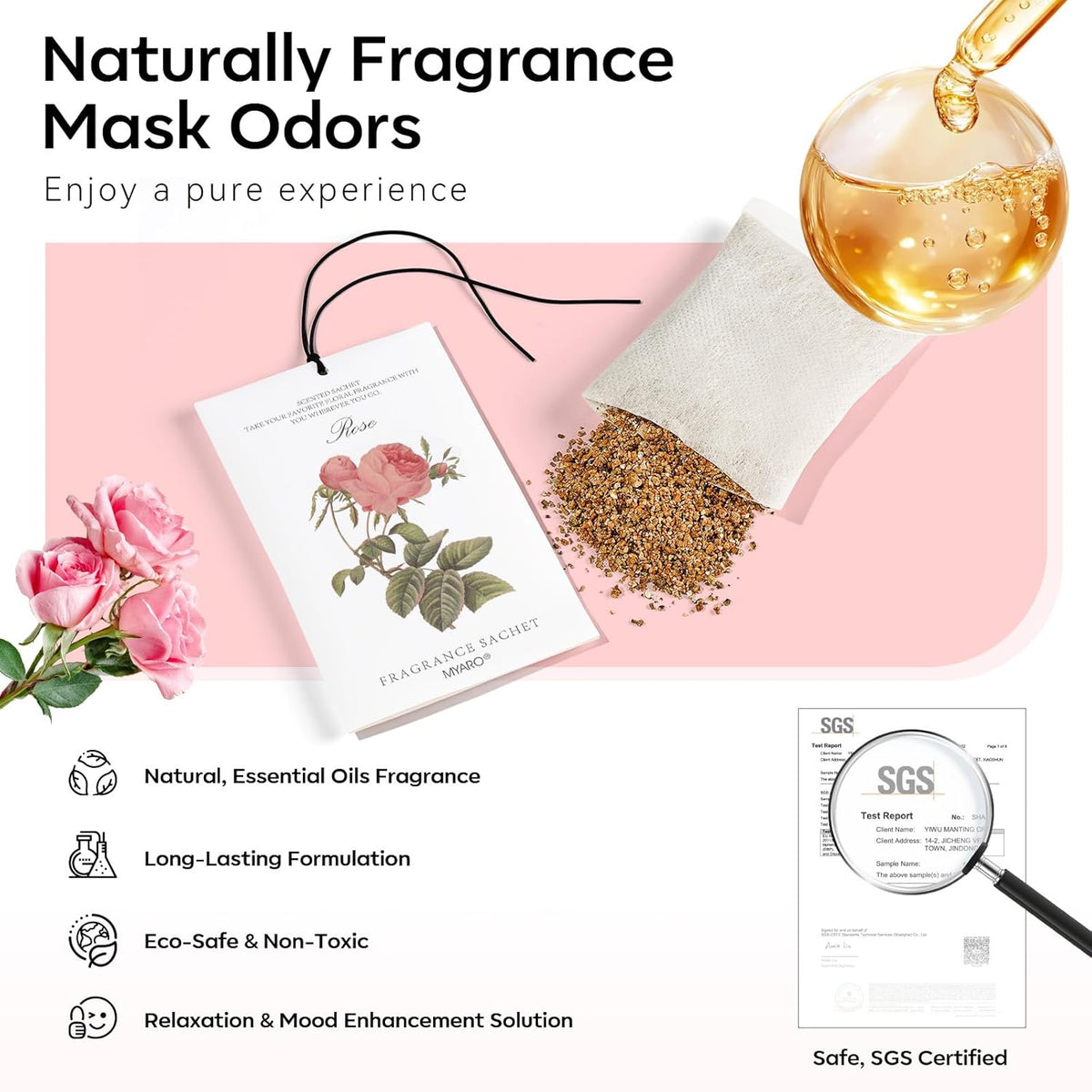 12 Pcs Rose Sachets Long Lasting Air Freshener Fragrance Potpourri Bags Odor Eliminator for Home