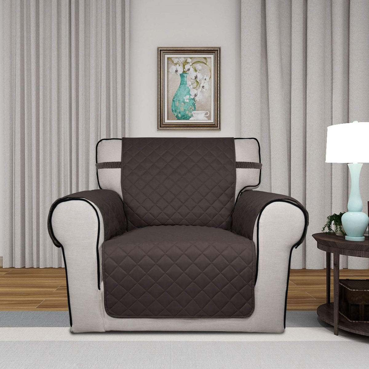 PureFit Reversible Quilted Sofa Cover, Water Resistant Slipcover Furniture Protector, Washable