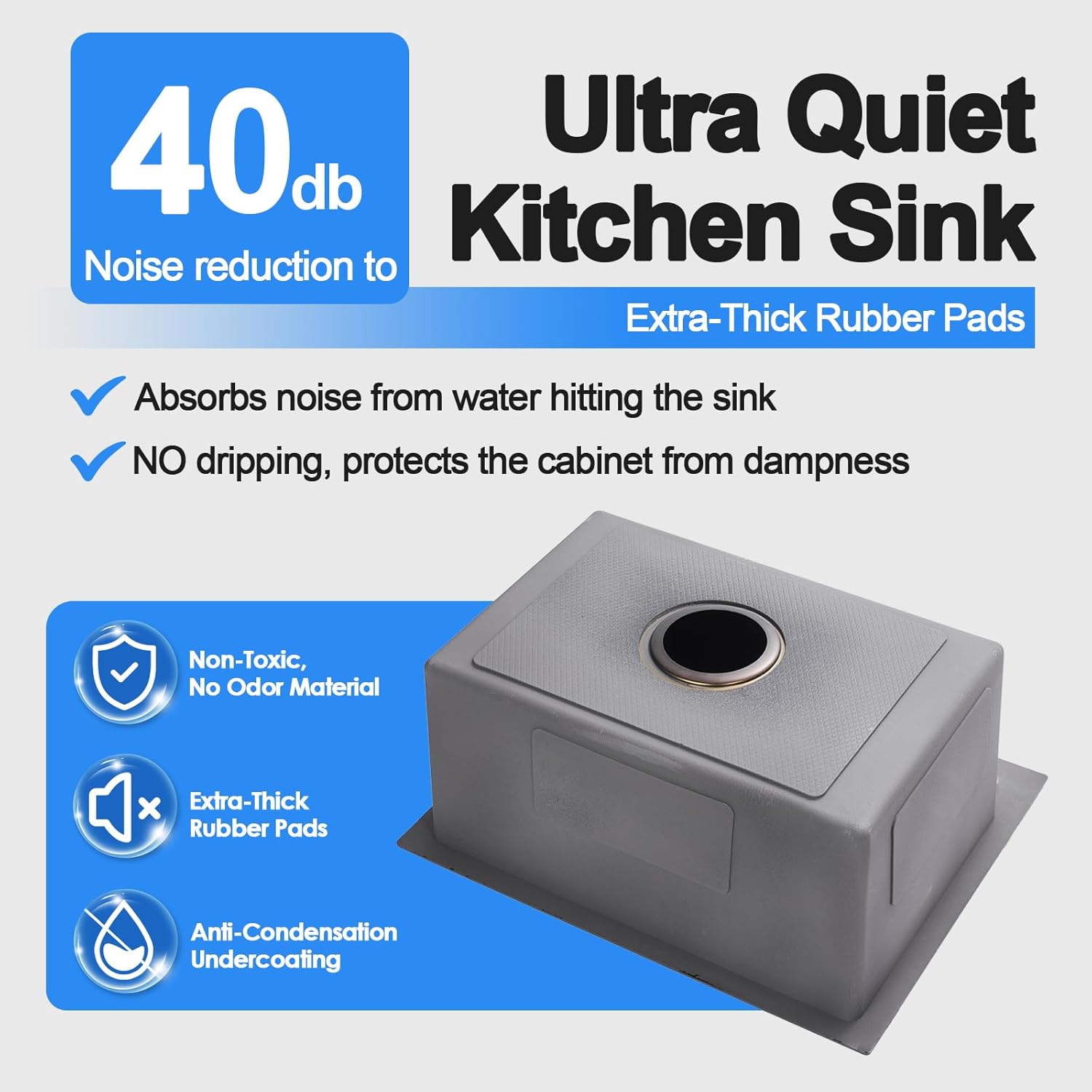 23x18 Inch Kitchen Sink, Handmade 304 Stainless Steel Sink, 9" Deep Single Bowl with Brushed