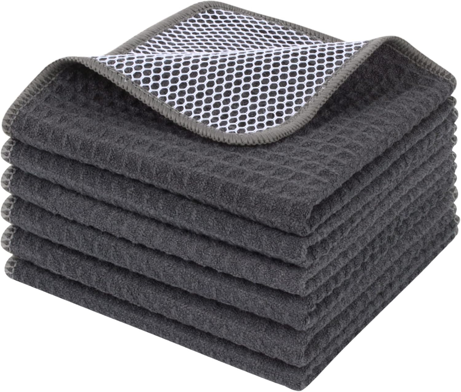 KinHwa Kitchen Washcloths for Dishes Absorbent Microfiber Dish Cloths Quick Dry Dish Rags with Poly