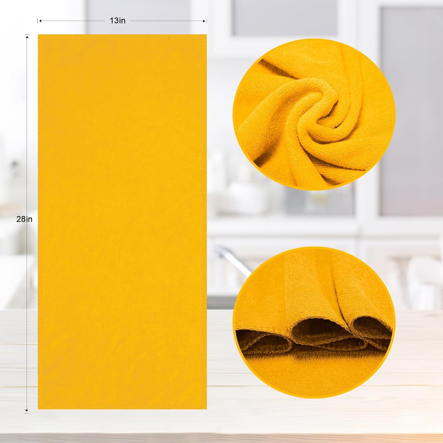 kimteny 13x28 Inches Kitchen Cloth Dish Towels, 400 GSM Premium Dishcloths, Super Absorbent Coral