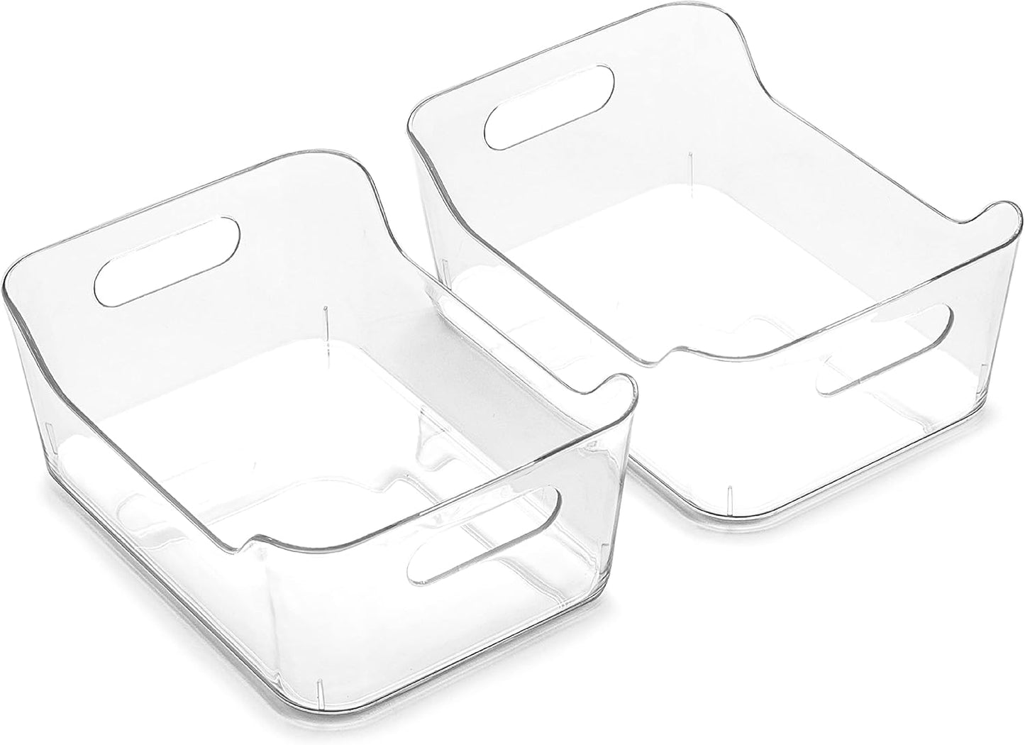 BINO | The SOHO Collection Plastic Storage Bins, X-Small - 2 Pack, Clear | Pantry and Fridge