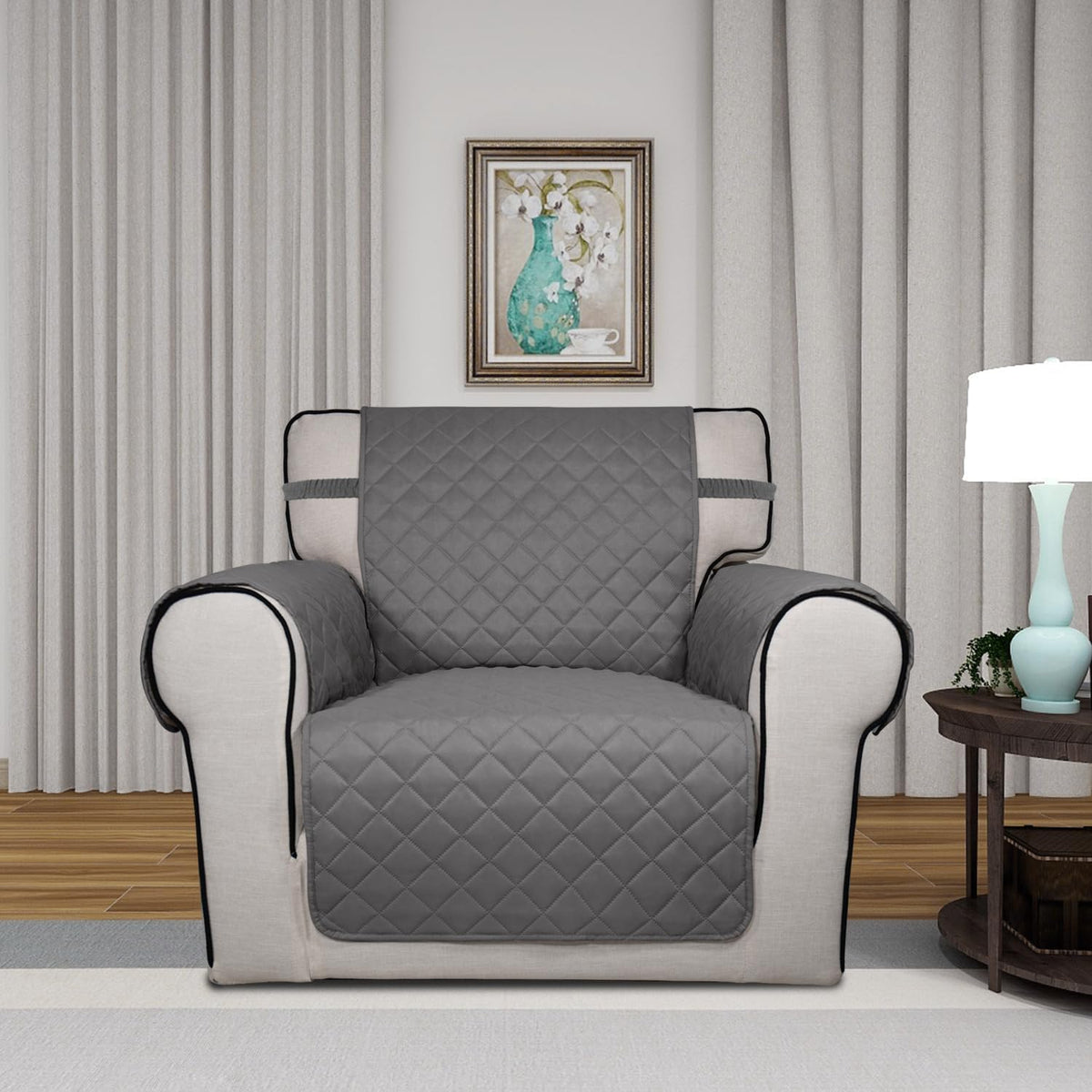 PureFit Reversible Quilted Sofa Cover, Water Resistant Slipcover Furniture Protector, Washable