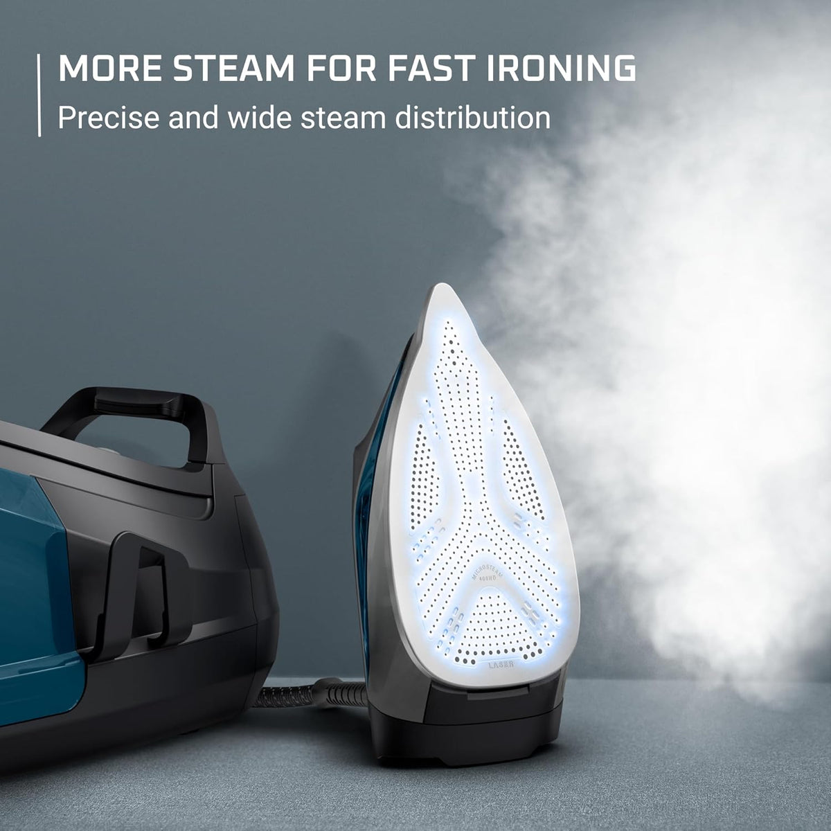 Rowenta Steam Station, Stainless Steel Soleplate, Professional Iron Steamer for Clothes, 1.1L