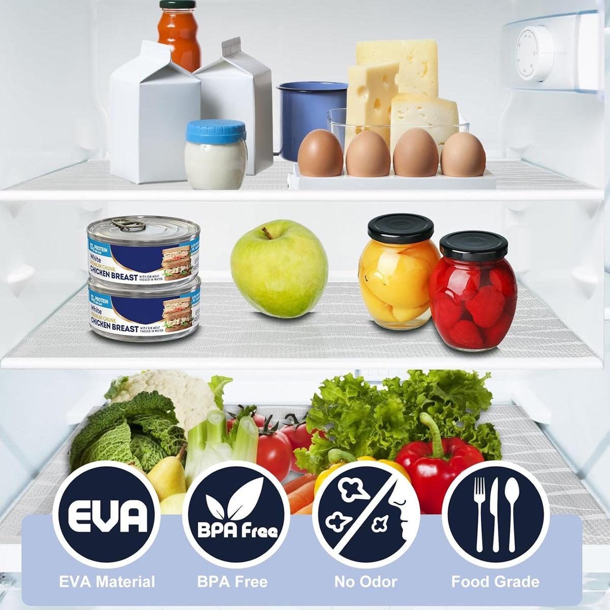 Shelf Liner, Waterproof Refragerator Liner, Drawer Liners for Kitchen Cabinet, Bathroom Sink Mat No