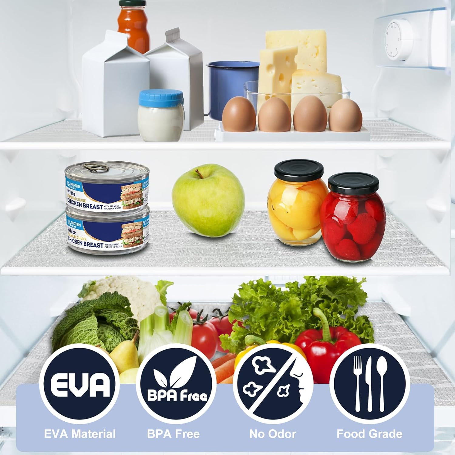 Shelf Liner, Waterproof Refragerator Liner, Drawer Liners for Kitchen Cabinet, Bathroom Sink Mat No