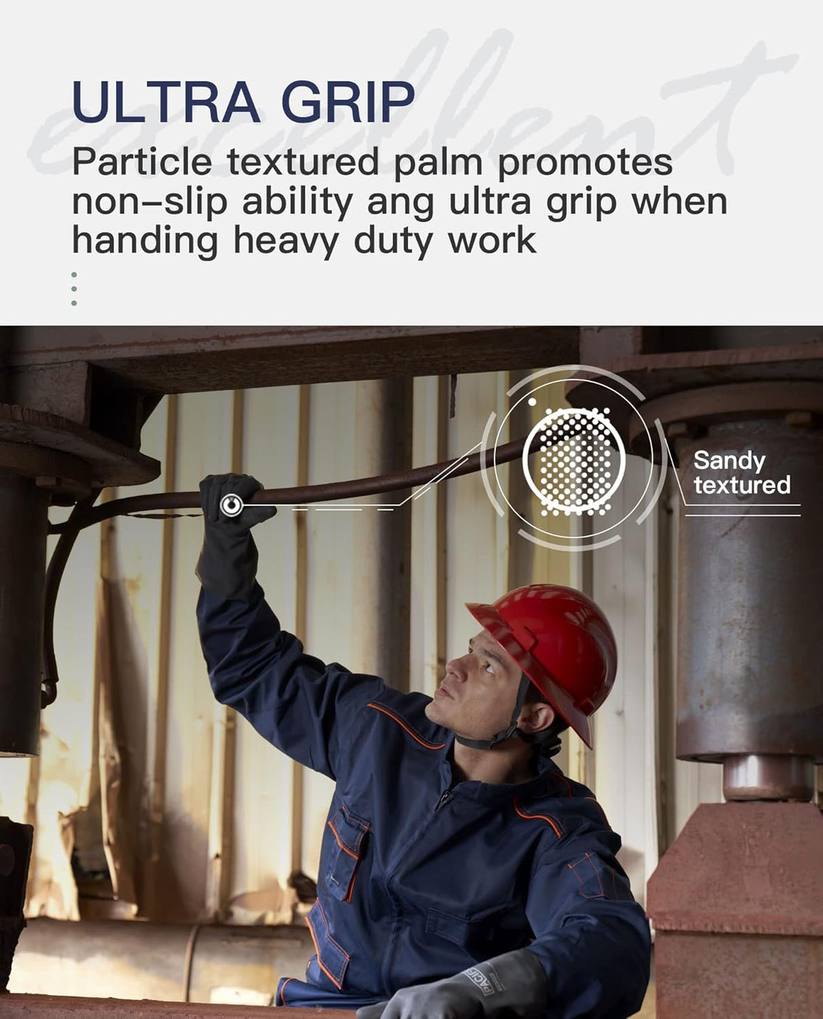 PACIFIC PPE Chemical Resistant Gloves, Heavy Duty Industrial Rubber Gloves, Resist Acid, Alkali and