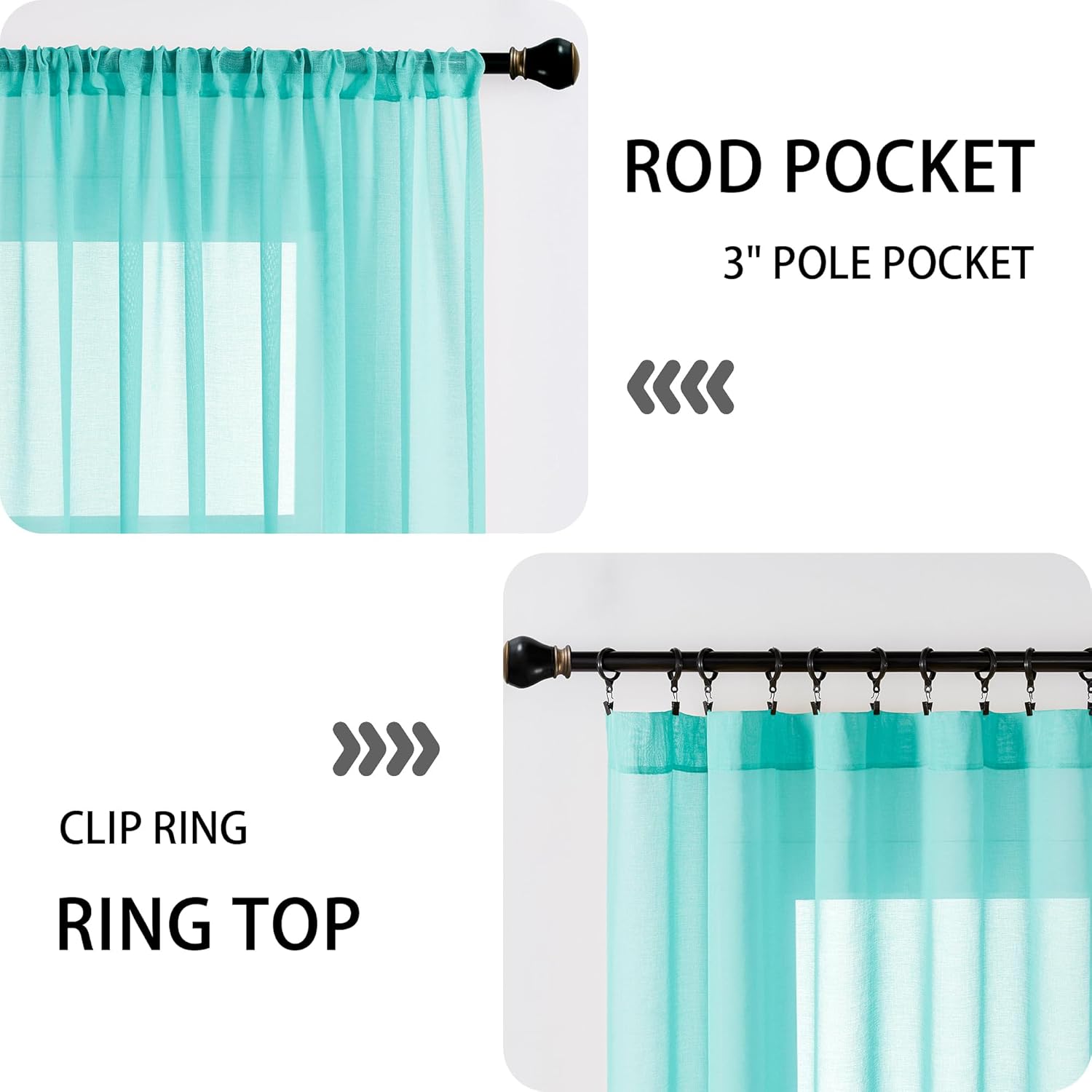 Tollpiz Short Sheer Door Curtains Closet Linen Textured Curtains Sheer Doorway Light Filtering
