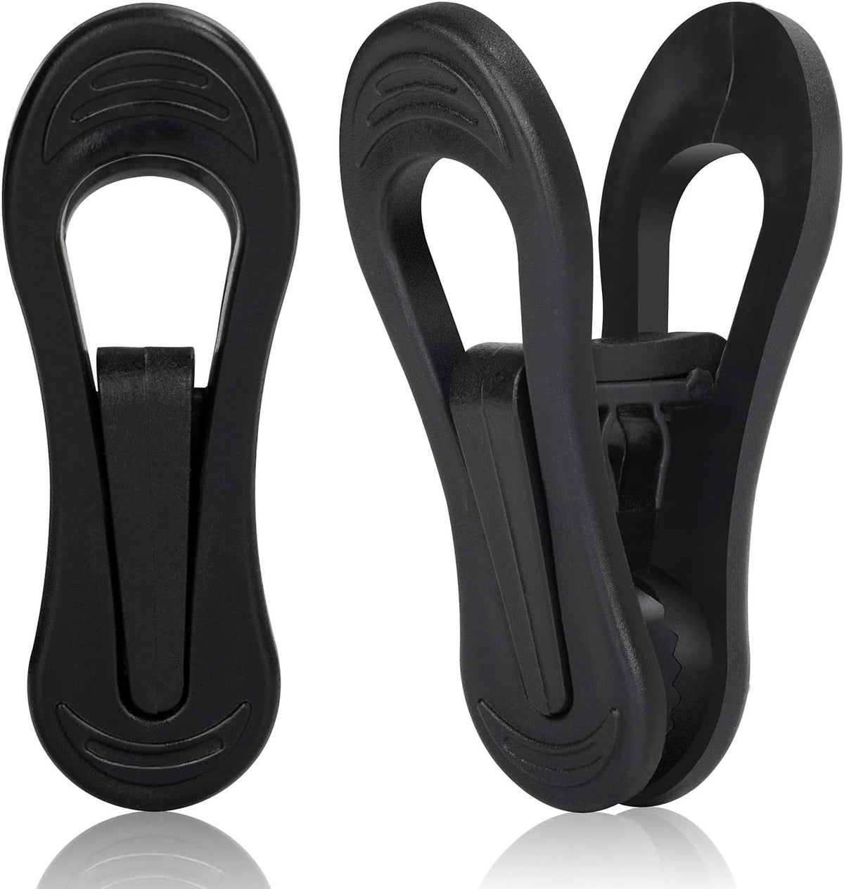 Tinfol Black Plastic Hanger Clips, 24PC Strong Pinch Grip Coat Clips for Skirt Pant Hangers